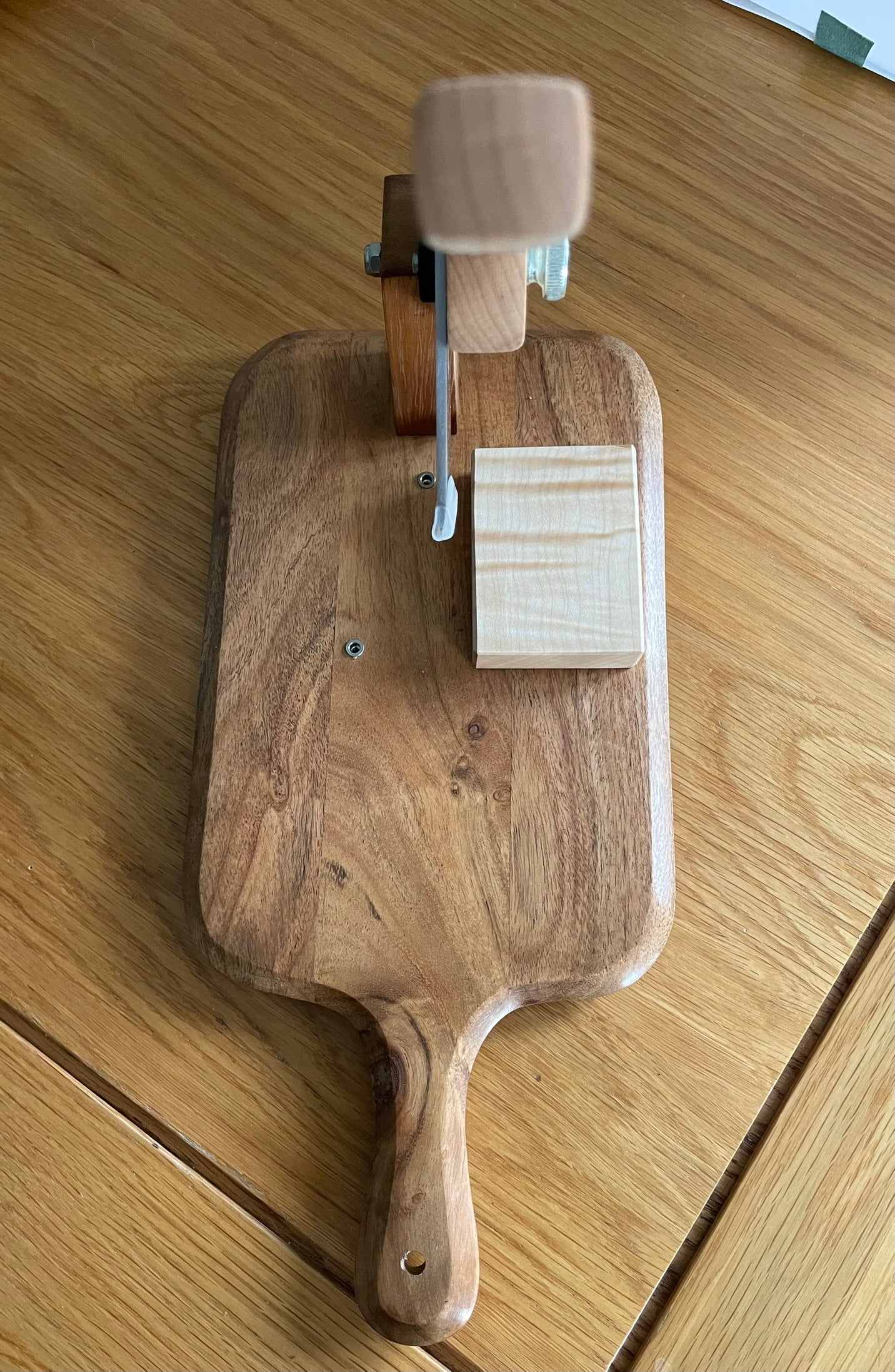 Acacia Biltong Cutting Board with Maple handle.